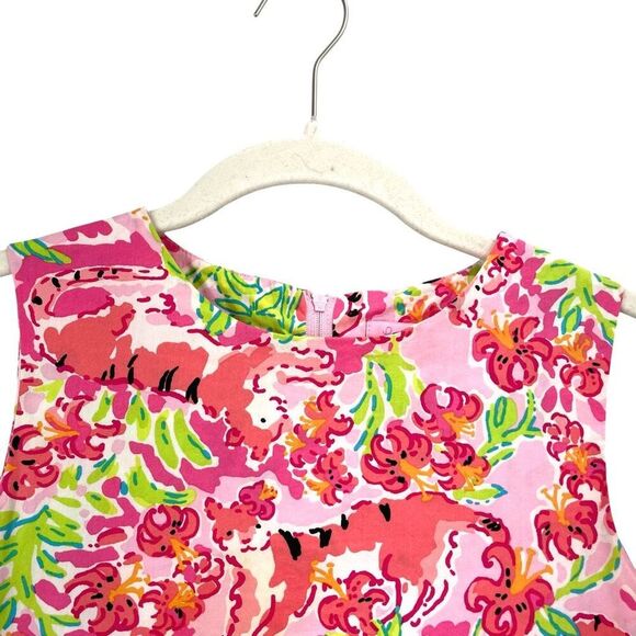 Lilly Pulitzer Call Me Kitty Cat Pink Delia Dress Girls Size 14 - Picture 2 of 8